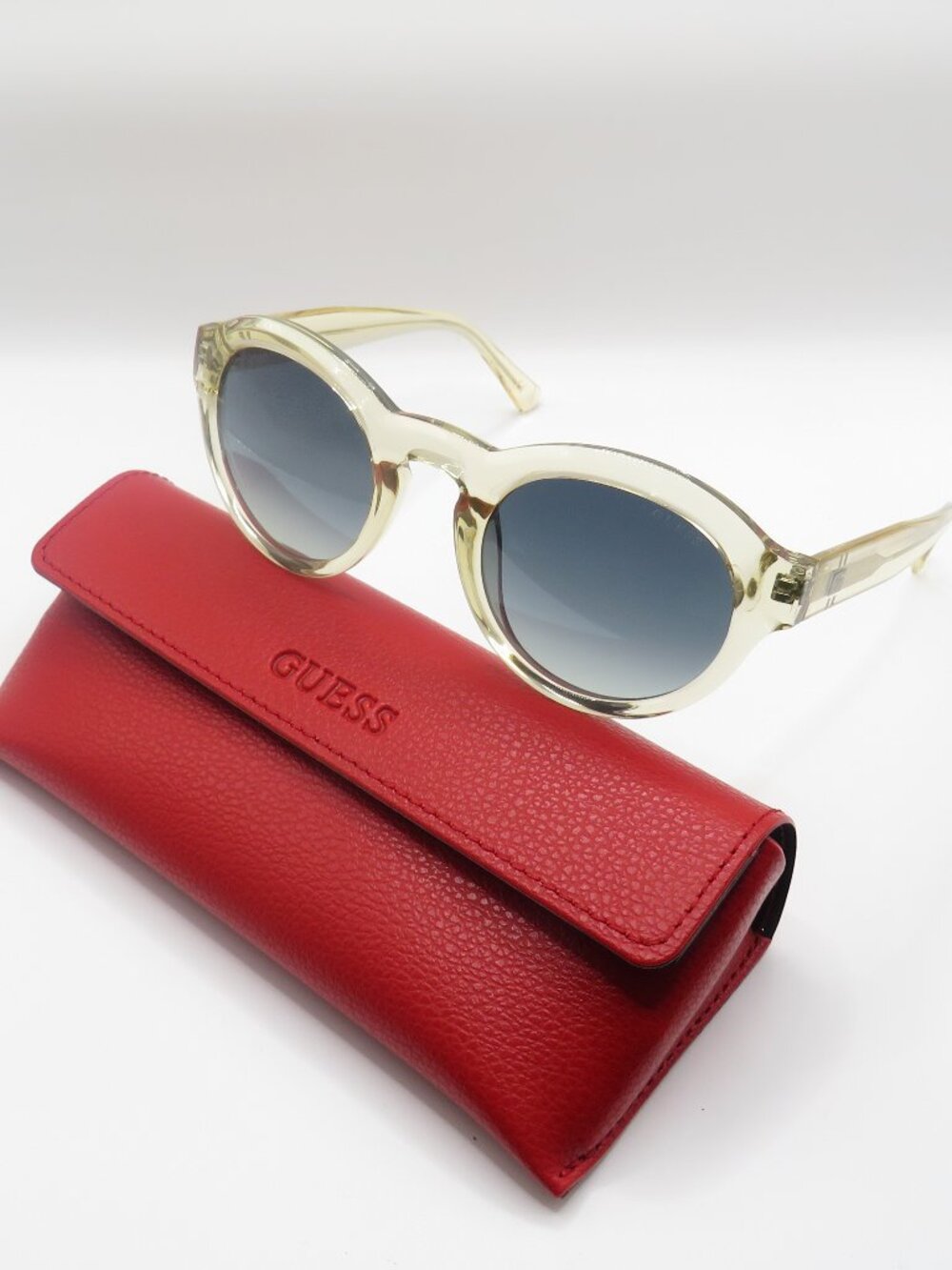 Guess New GU00205/S 39W Shiny Transparent Yellow/Blue Gradient Sunglasses